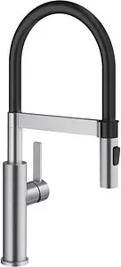 Смеситель для кухни с гибким изливом Blanco Sonea-S Flexo нержавеющая сталь/чёрный 526616, 1