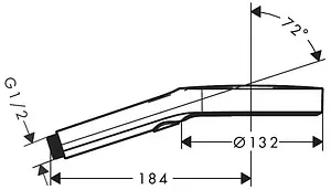 Лейка ручного душа Hansgrohe Rainfinity 130 3jet EcoSmart шлифованный чёрный хром/графит 26865340, 2