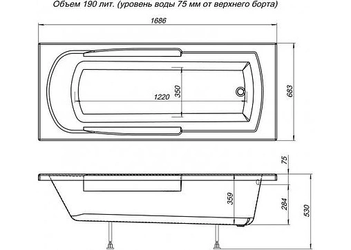 Панель для ванны фронтальная Aquanet Extra 170 белый 00206341