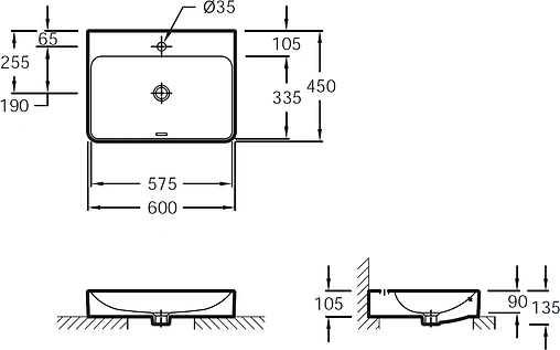 Раковина Jacob Delafon Vox 60 белый EVD112-00