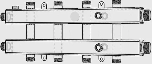Коллектор распределительный 5 контуров 1¼&quot;н x 1&quot;н Север-КМ5(Aisi) 1915025