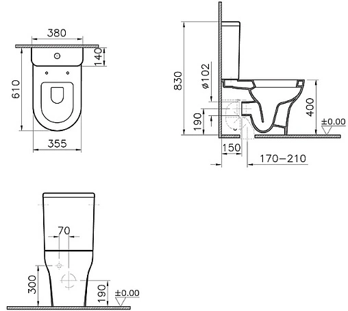Унитаз-компакт с функцией биде и встроенным смесителем VitrA Zentrum белый 9012B003-7226