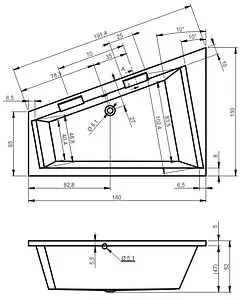 Ванна акриловая Riho DOPPIO 180x130 R B033001005, 4