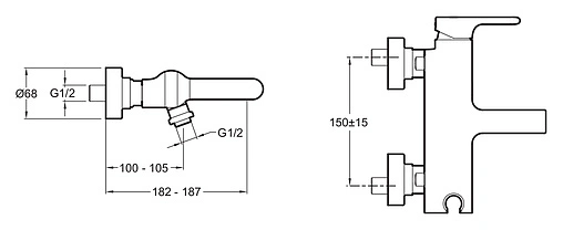 Смеситель для ванны Jacob Delafon Singulier хром E10867-CP