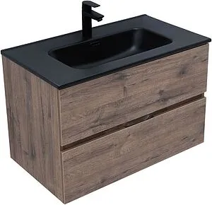 Тумба-умывальник подвесная Aquanet Алвита New 80 дуб веллингтон/табак 00334186+00254364, 5