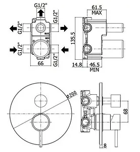 Смеситель для ванны скрытого монтажа Paffoni Light хром LIG019CR, 2