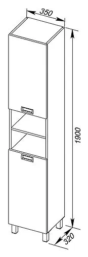 Шкаф-пенал напольный Aquanet Адель 185775