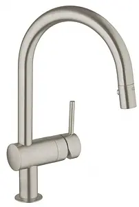 Смеситель для кухни с выдвижным изливом Grohe Minta хром матовый 32321DC0 Смеситель для кухни с выдвижным изливом Grohe Minta хром матовый 32321DC0, 1