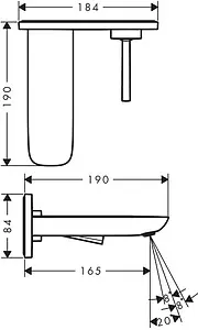 Смеситель для раковины из стены Hansgrohe PuraVida белый/хром 15084400, 2