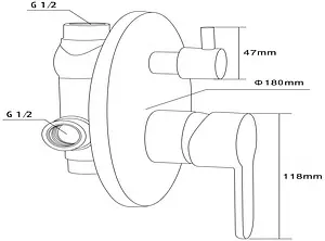 Смеситель для ванны скрытого монтажа Swedbe Platta хром 5514 Смеситель для ванны скрытого монтажа Swedbe Platta хром 5514, 2