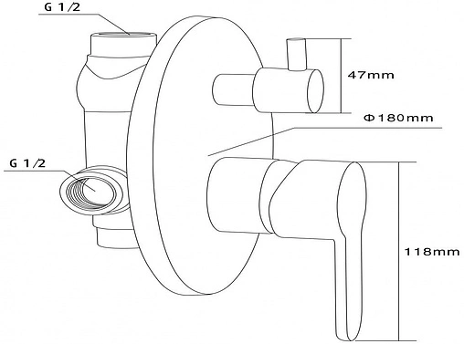 Смеситель для ванны скрытого монтажа Swedbe Platta хром 5514