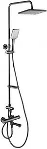 Душевая система с термостатом для ванны Swedbe Hermes чёрный матовый 5115B Душевая система с термостатом для ванны Swedbe Hermes чёрный матовый 5115B, 1