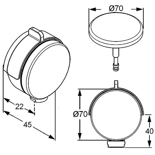 Накладки для слива-перелива Kludi Rotexa Multi 7182605-00 Накладки для слива-перелива Kludi Rotexa Multi 7182605-00