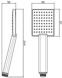 Лейка ручного душа Swedbe Hermes чёрный матовый 5123B Лейка ручного душа Swedbe Hermes чёрный матовый 5123B, 2