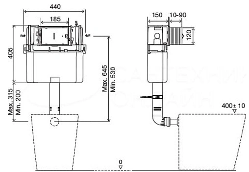 Смывной бачок скрытого монтажа Jacob Delafon E4324-NF