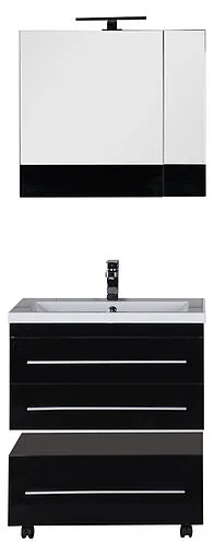 Шкаф-зеркало Aquanet Верона 75 L чёрный 00175385