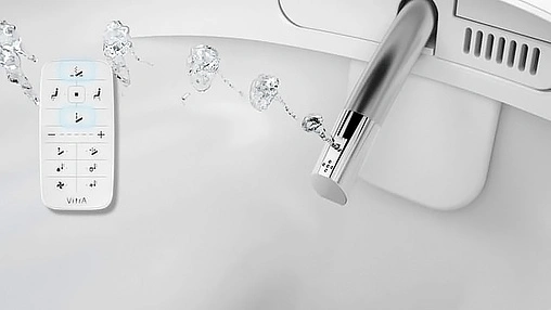 Умный унитаз-биде подвесной безободковый VitrA V-Care Comfort Rim-Ex белый 5674B003-6104