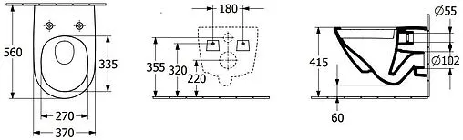 Унитаз подвесной безободковый Villeroy&amp;Boch Antao CeramicPlus миндаль 4674T0AM