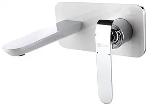 Смеситель для раковины из стены Lemark Melange белый/хром LM4926CW, 1
