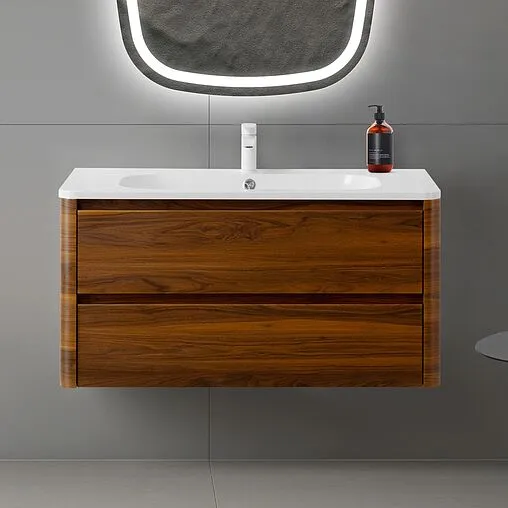 Тумба-умывальник подвесная Cezares Relax 100 дуб карамельный RELAX-1000-2C-SO-RC-P+CZR-1000/480-LV-MR-NV