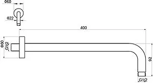 Держатель верхнего душа на стену Aquatek хром AQ2176CR, 2