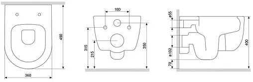 Унитаз подвесной безободковый Damixa Sirius белый DX86C1700SC Унитаз подвесной безободковый Damixa Sirius белый DX86C1700SC
