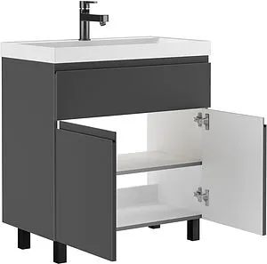 Тумба-умывальник напольный Домино Graffo 80 графит DGr2415T+4670142930020, 5