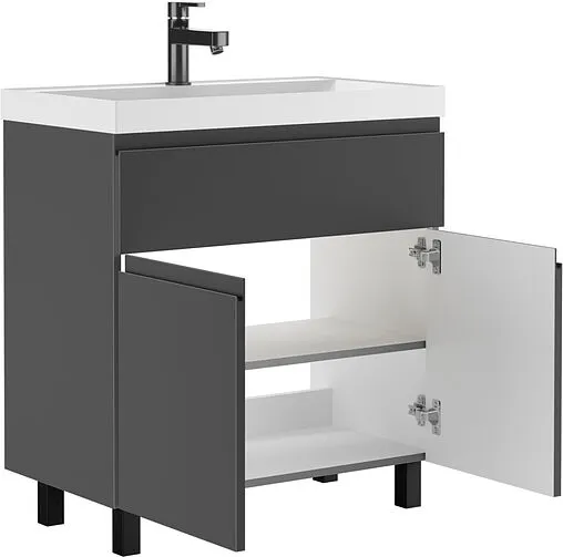 Тумба-умывальник напольная Домино Graffo 80 графит DGr2415T+4670142930020
