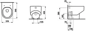Унитаз приставной безободковый Laufen Sonar Rimless белый матовый 8.2334.1.757.000.1 Унитаз приставной безободковый Laufen Sonar Rimless белый матовый 8.2334.1.757.000.1, 2