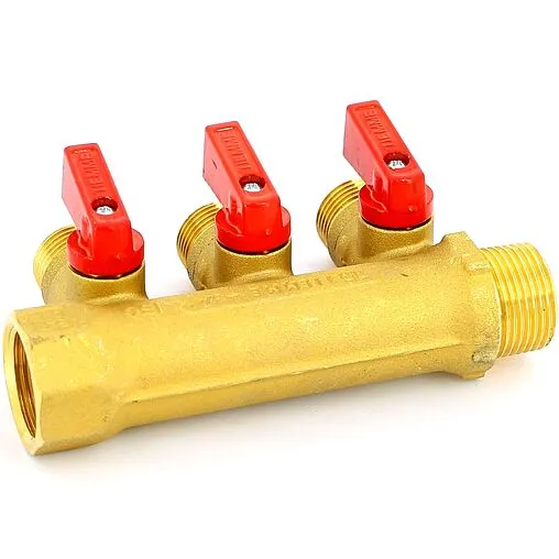 Коллектор запорный проходной 3 отвода ¾&quot;в/н x ½&quot;к Tiemme NINO 1820001