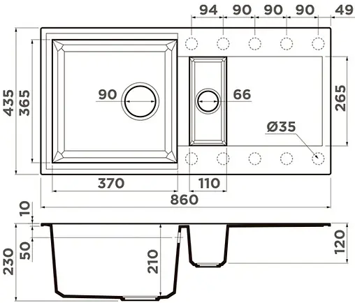Мойка кухонная Omoikiri Sakaime 86-2-BE ваниль 4993118