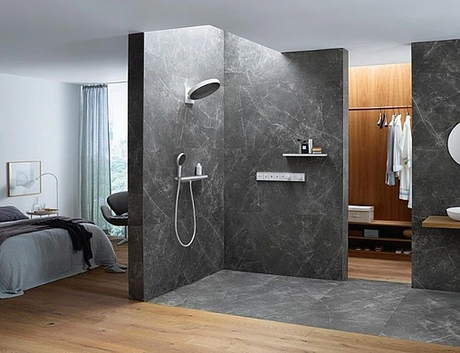 Лейка верхнего душа с настенным креплением Hansgrohe Rainfinity 360 3jet матовый белый матовый/графит 26234700