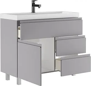 Тумба-умывальник напольный Домино Graffo 100 светло-серый DGr2412T+4670142930051, 3
