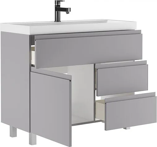 Тумба-умывальник напольная Домино Graffo 100 светло-серый DGr2412T+4670142930051