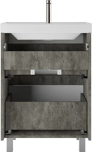 Тумба-умывальник напольная Домино Karlo 60 белый/бетон DK5314T+4627173210164
