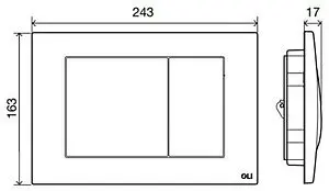 Клавиша смыва для унитаза OLI Metal Dual 656006 нержавеющая сталь, 2