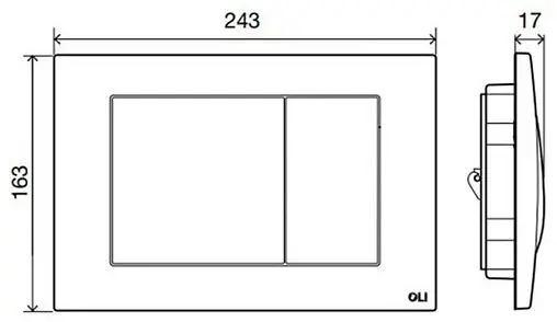 Клавиша смыва для унитаза OLI Metal Dual 656006 нержавеющая сталь