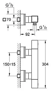 Термостат для душа Grohe Grohtherm Cube хром 34488000, 2