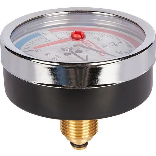 Термоманометр аксиальный Rommer 80мм 4 бар 120°С ½&quot; RIM-0005-800415