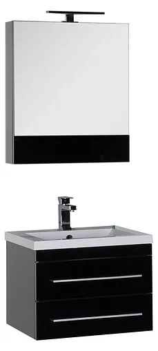 Шкаф-зеркало Aquanet Верона 58 L чёрный 00175384