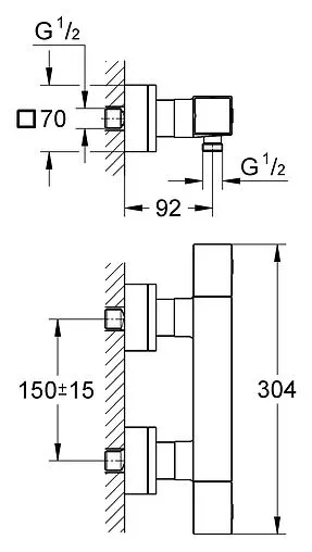 Термостат для душа Grohe Grohtherm Cube хром 34488000 Термостат для душа Grohe Grohtherm Cube хром 34488000