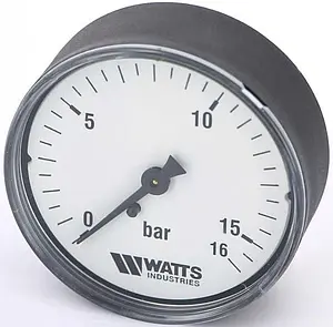 Манометр аксиальный Watts MAL 63мм 16 бар ¼&quot; 10008097, 1