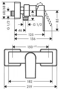 Смеситель для душа Hansgrohe Vernis Shape хром 71656000, 2