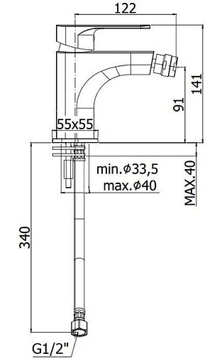 Смеситель для биде Paffoni Sly хром SY131CR Смеситель для биде Paffoni Sly хром SY131CR