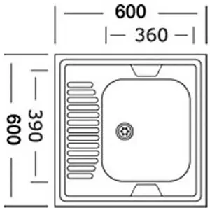 Мойка кухонная Vladiks нержавеющая сталь V-403R Мойка кухонная Vladiks нержавеющая сталь V-403R, 2