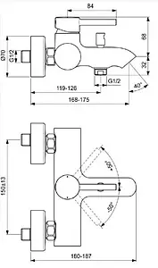 Смеситель для ванны Ideal Standard Kolva белый матовый/хром BC675U5, 2