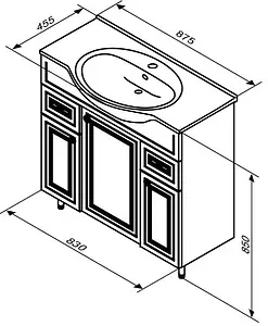 Тумба-умывальник напольная Damixa Palace One 85 белый M41-FSX0853WG-WCC085, 2
