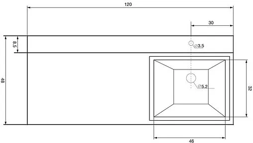 Тумба-умывальник над стиральной машиной Aquanet Ирис new 120 R белый глянец 00310144+НФ-00007670