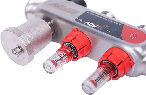 Группа коллекторная с расходомерами 2 отвода 1&quot;в/в x ¾&quot;ек FDV S1103C-2/2