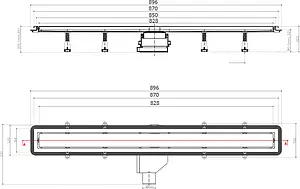 Лоток душевой Set 850мм h=52мм 0.8л/сек Pestan Confluo Premium Gold Black Glass Line 850 13100099 Лоток душевой Set 850мм h=52мм 0.8л/сек Pestan Confluo Premium Gold Black Glass Line 850 13100099, 5